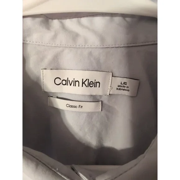 Calvin Klein Blue Classic Fit Button Up Shirt Women's L Long Sleeve - Picture 3 of 7